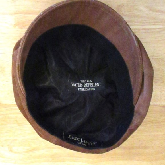 Eric Javits New York Mens 'Guido Cap" Newsboy Cap, Brown Suede, Quilted Brim, OS - Picture 9 of 9